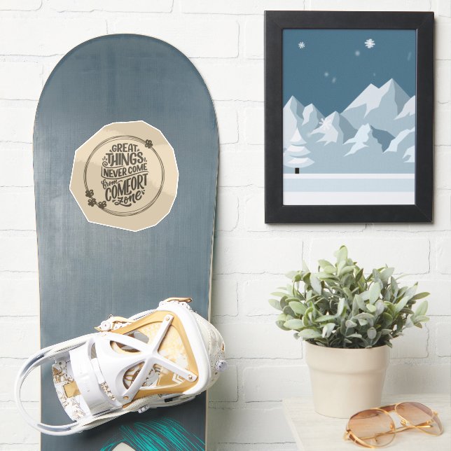 Scrapbook Style Motivation Quote Stickers Aufkleber (Snowboard)