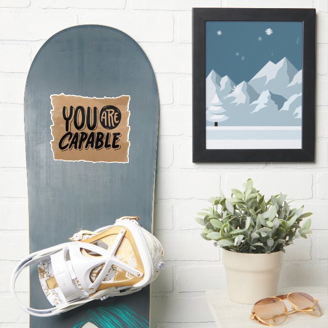 Scrapbook Style Motivation Quote Stickers Aufkleber (Snowboard)