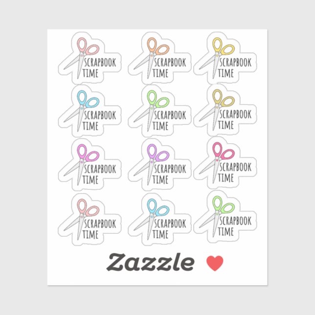 Scrapbook Time Scissors Erinnerung Bujo Planer Aufkleber (Blatt)