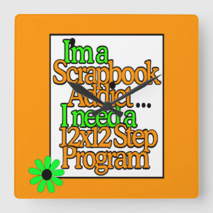 Scrapbooker Craft Room Quadratische Wanduhr