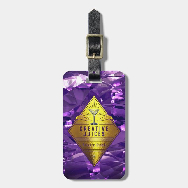 Scrapbooker Lila Foil Design "Creative Juices" Gepäckanhänger (Vorderseite vertikal)