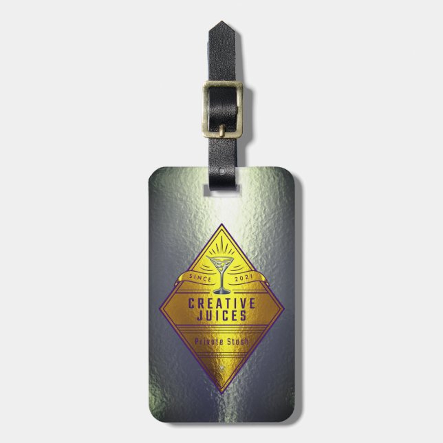 Scrapbooker Silver "Creative Juices" Gepäckanhänger (Vorderseite vertikal)