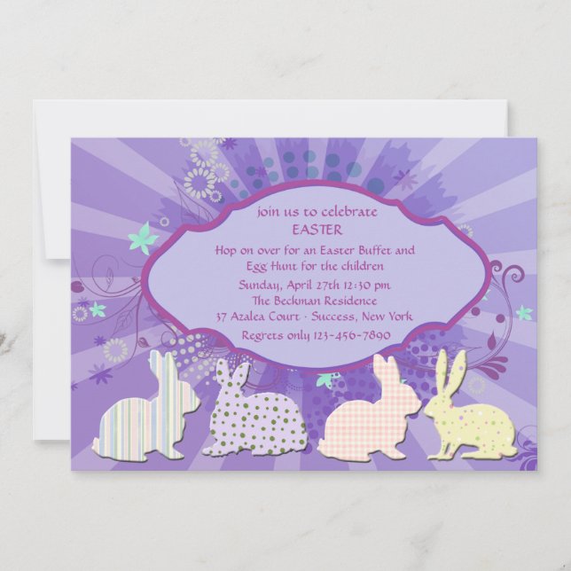 Scrapbooking Bunnies Invitation de Pâques (Devant)