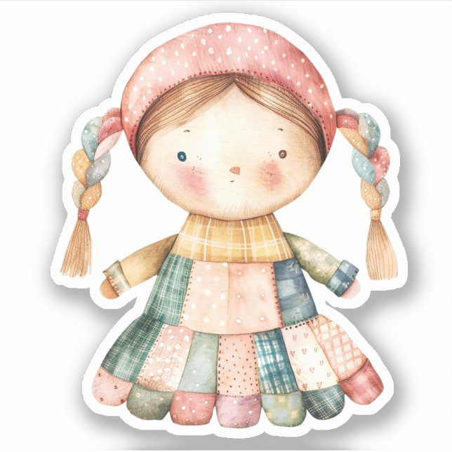 Scrapbooking Doll Sticker (Vorderseite)