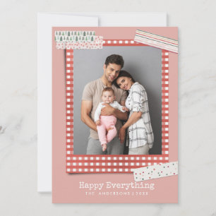 Scrapbooking Feiertage   Gingham-Rahmen Foto Feiertagskarte