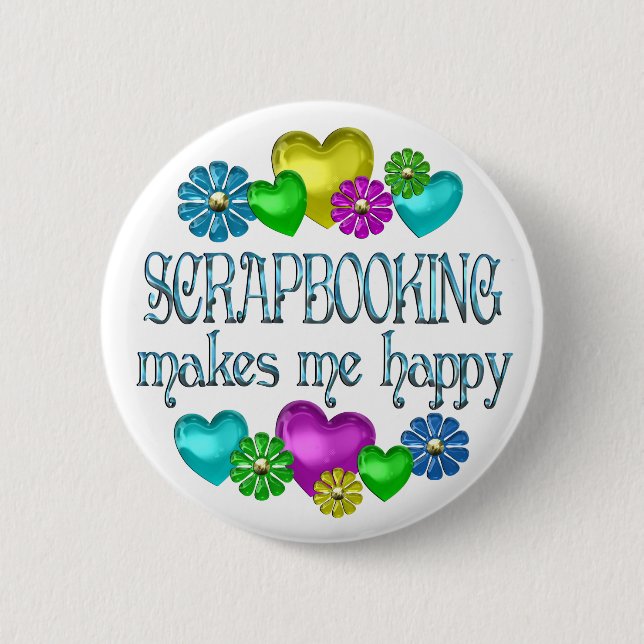 Scrapbooking Glück Button (Vorderseite)