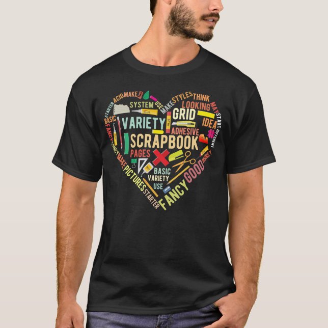 Scrapbooking Herz Crafting Hobby T-Shirt (Vorderseite)