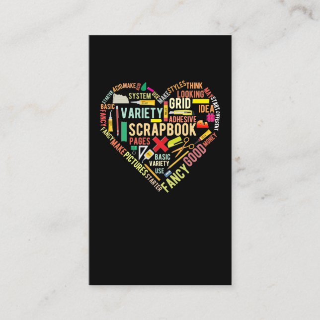 Scrapbooking Herz Crafting Hobby Visitenkarte (Vorderseite)