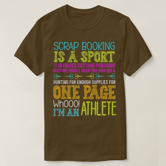 Scrapbooking ist eine handgemachte Sportbuchung T-Shirt (Design vorne)