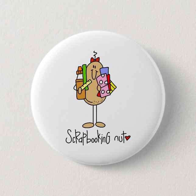 Scrapbooking Nuss Button (Vorderseite)