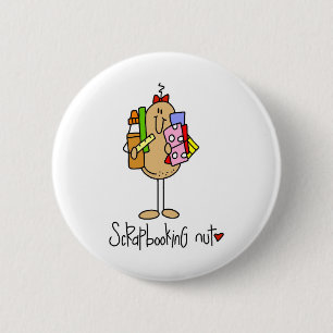 Scrapbooking-Nuss-T-Shirts und Geschenke Button