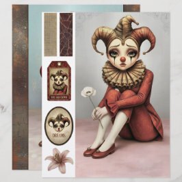 Scrapbooking Sheet whimsical gothic illustration Briefbogen