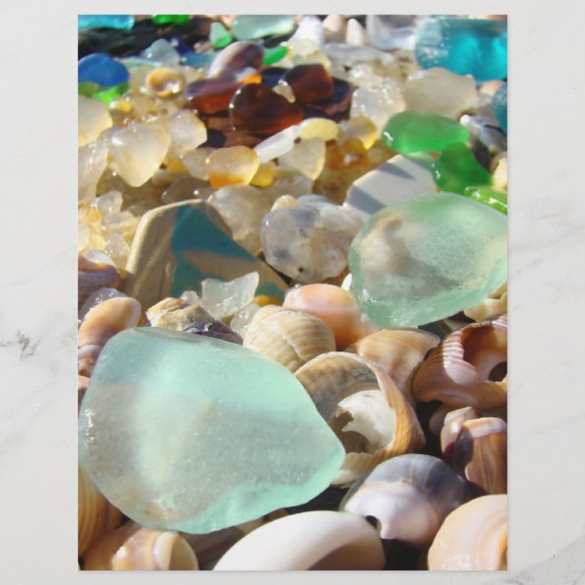 Scrapbooking Thème papier Plage Seaglass Shells (Devant)