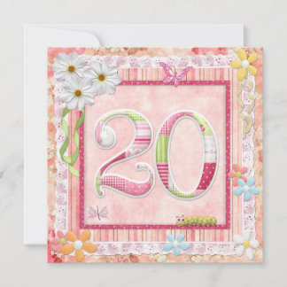 Scrapbooking zum 20. Geburtstag Einladung