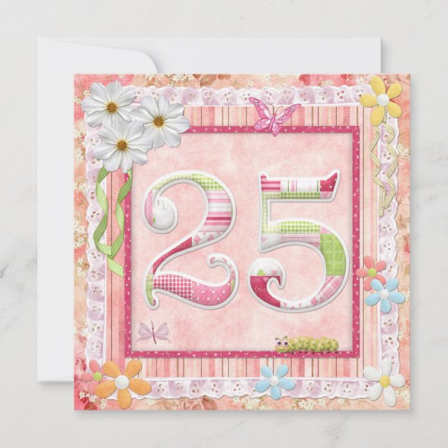 Scrapbooking zum 25. Geburtstag Einladung (Vorderseite)