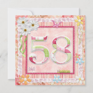 Scrapbooking zum 58. Geburtstag Einladung