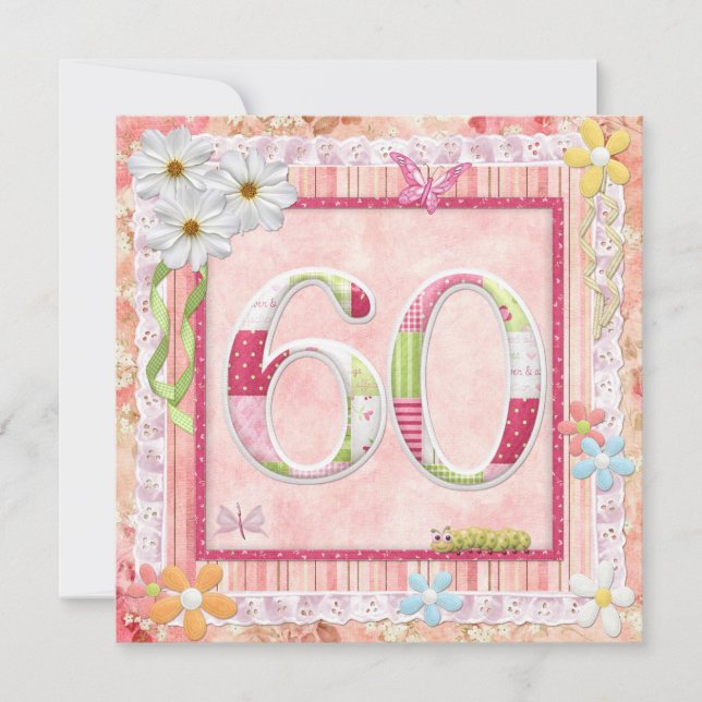 Scrapbooking zum 60. Geburtstag Einladung (Vorderseite)