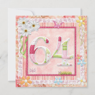 Scrapbooking zum 64. Geburtstag Einladung