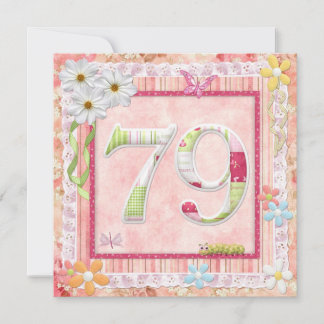 Scrapbooking zum 79. Geburtstag Einladung