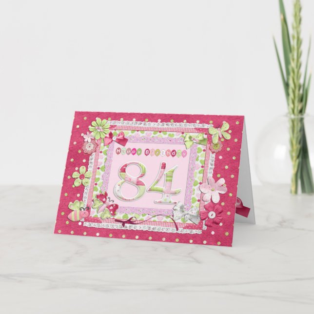 Scrapbooking zum 84. Geburtstag Karte (Vorderseite)