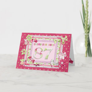Scrapbooking zum 87. Geburtstag Karte