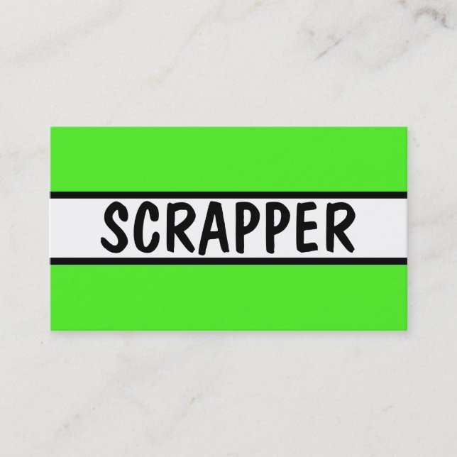 Scrapper Neon Green Visitenkarte (Vorderseite)