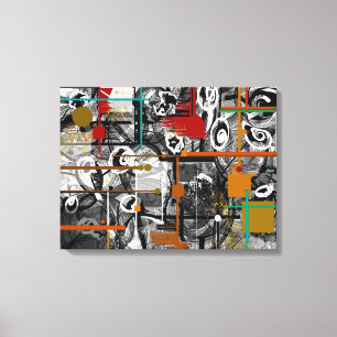 Scrappy abstrakte eingewickelte Leinwand