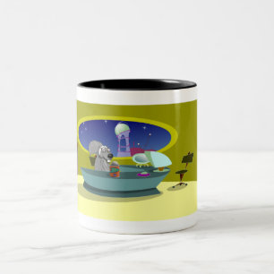 Scrappy an der Büro-Tasse Zweifarbige Tasse