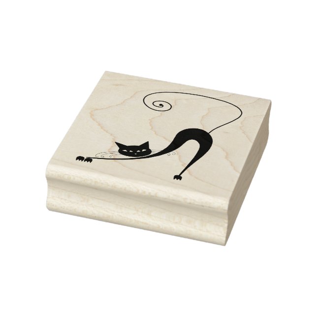 Scrappy Cat Black Kitty Custom Gummi Briefmarke Gummistempel (Stempel)
