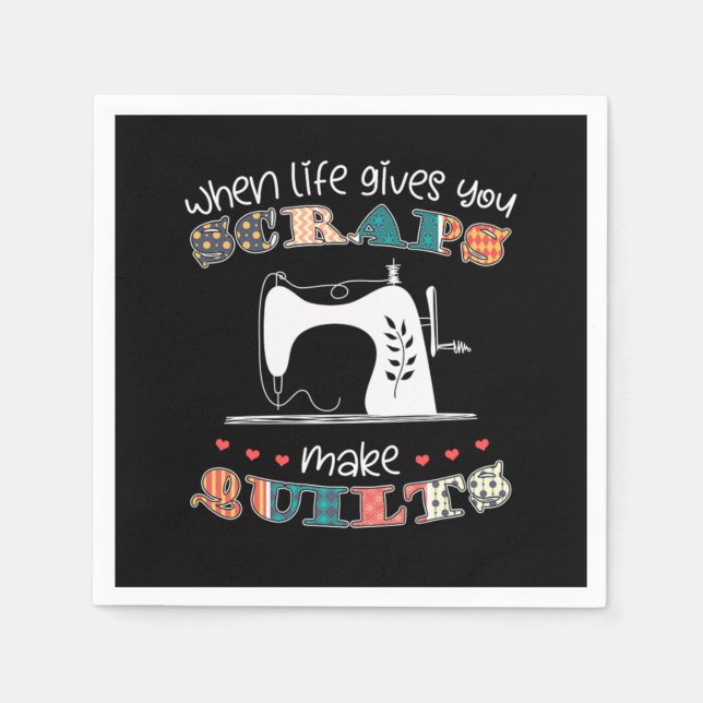 Scraps Quilt Quilting Crafting Sewing Machine Gift Serviette (Vorderseite)