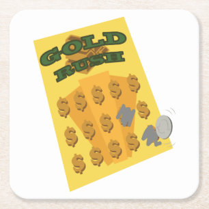 Scratch Off Rechteckiger Pappuntersetzer