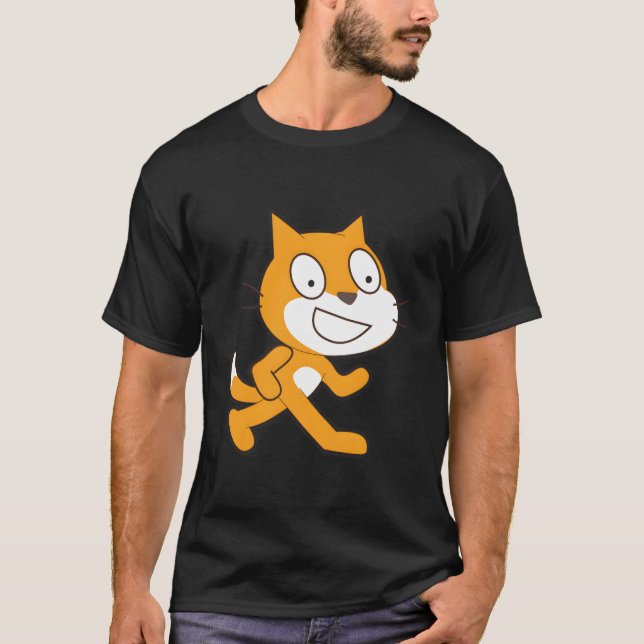 Scratch Programmieren Sprache Offiziell Mascot Cat T-Shirt (Vorderseite)