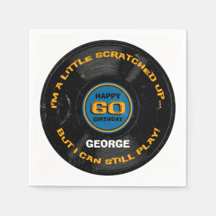 Scratched Record 60. Geburtstag Serviette