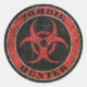 Scratched Red and Black Bio Hazard Zombie Hunter Runder Aufkleber (Vorderseite)