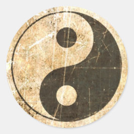 Scratched und WorldVintag Yin Yang Runder Aufkleber