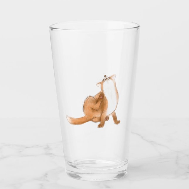 Scratching fox glas (Vorderseite)