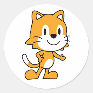 ScratchJr Katzen-Aufkleber Runder Aufkleber