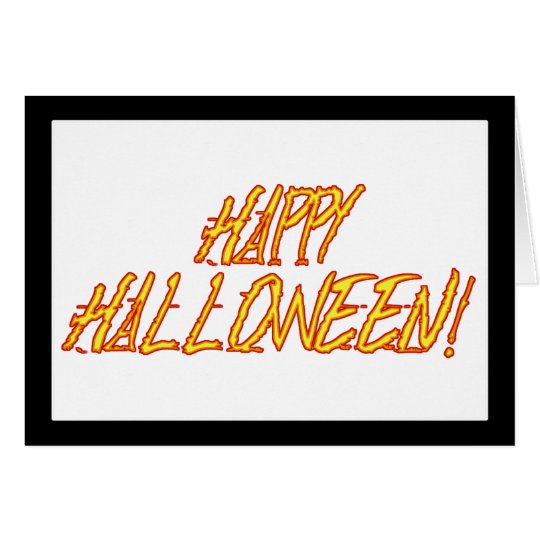 Scratchy gelbes u. rotes Halloween-Text-Bild Karte