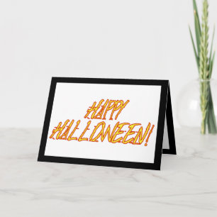 Scratchy Yellow and Red Halloween Text Image Karte