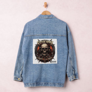 Scray Death Metal T - Shirt Design auf einem weiße Jeansjacke