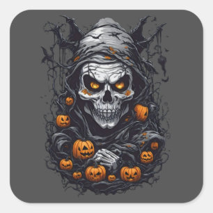 Scray Halloween Design Quadratischer Aufkleber