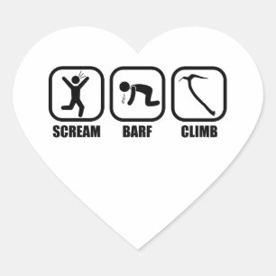 Scream Barf Climb Herz-Aufkleber