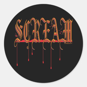 SCREAM Bloody Halloween Runder Aufkleber
