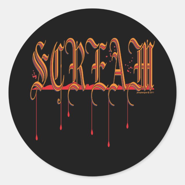 SCREAM Bloody Halloween Runder Aufkleber (Vorderseite)