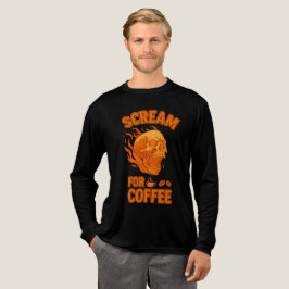 Scream for Coffee Spooky Skull Halloween Tri-Blend Shirt
