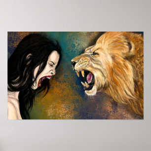 Scream Poster für Frauen und Löwen - Malerei