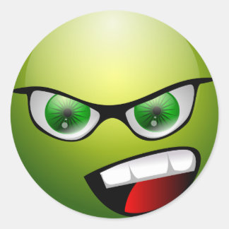 Screamin' Green Meanie Runder Aufkleber