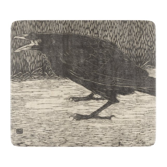 Screaming Crow (von Jan Mankes) Schneidebrett (Vorderseite)