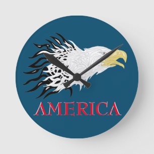Screaming Eagle America - Round Clock Runde Wanduhr