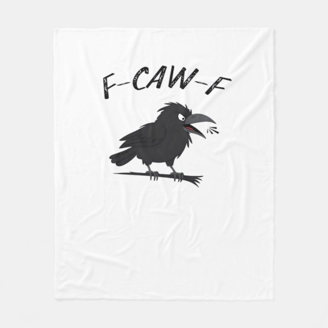 Screaming F-Caw-F Crow Humor Raven Funny Gothic Bi Fleecedecke (Vorderseite)